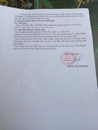 THÔNG BÁO TUYỂN SINH TRẺ CÁC ĐỘ TUỔI NĂM HỌC 2025-2026