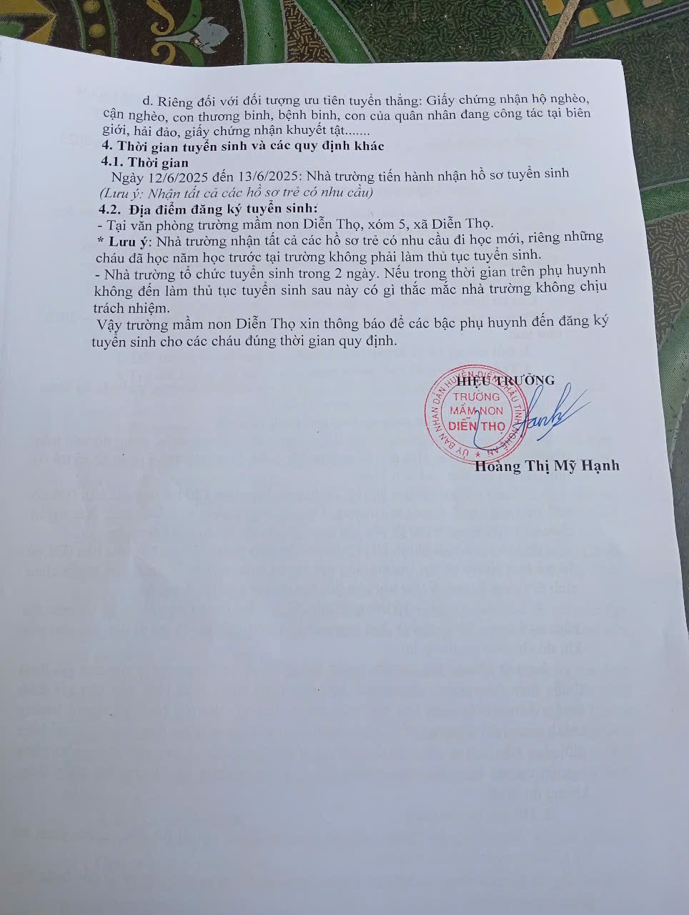 THÔNG BÁO TUYỂN SINH TRẺ CÁC ĐỘ TUỔI NĂM HỌC 2025-2026
